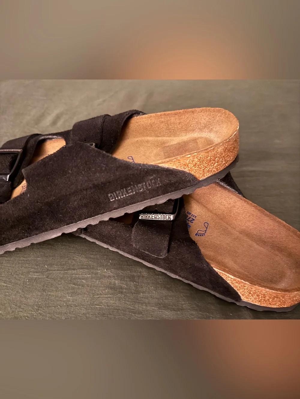 Birkenstock - Brand New- Men’s Black Suede Two-Strap Arizona Sandals